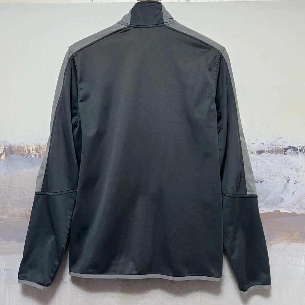 Vtg‎ STARTER Track Jacket Mens S Grey Colorblock Full Zip Pockets Activewear Y2K